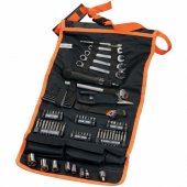 BLACK+DECKER mechaniko įrankių rinkinys su susukamu krepšiu, 76 dalių įrankių rinkinys (juodas/ oranžinis