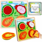 Puzzle Board 2in1 Wooden Educational Fruit Marker