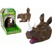 Rhinoceros Animal Hand Puppet Brown