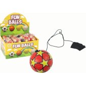 PU futbolo kamuolys su „Jojo“ elastine juosta šokinėjimui, 6 cm, raudonos žvaigždės