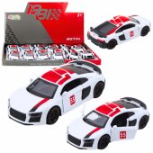 Sports Car Metal Pull Back Lights Sounds White 1:43
