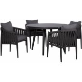 BRISTOL table and 4 chairs black