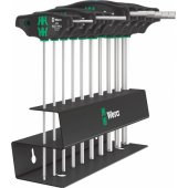 Wera 454/ 10 HF Set Imperial 2 T-handle screwdrivers + rack, 10 pieces