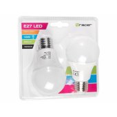 E27 9W/ 60W šiltai balta 2 vnt. pakuotė