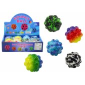 Minkomas ir šokinėjantis kamuoliukas su iškilimais, spalvingas, 6,5 cm