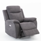 Recliner armchair MILO with electric mechanism, grey