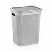 Laundry Basket 50L KNIT ICE GRAY 55x43x34cm