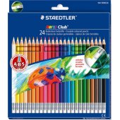 Staedtler spalvoti pieštukai su trintuku, 24 spalvos Noris Club