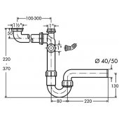 PVC sifons 11/ 2"x50 ar veļas mašīnas pieslēgumu, speciālais m