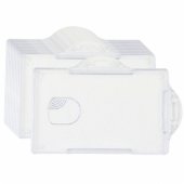 Horizontalus ID kortelės dėklas, iš kieto plastiko, permatomas, 10 vnt.