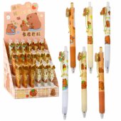 Kapibaros gelinis rašiklis, mėlynas rašalas, 0,5 mm, 14 cm, įvairių spalvų