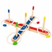 Wooden Ring Throwing Skill Game Family Game with Scoring