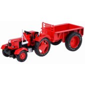 Jokomisiada Red Metal Tractor with trailer Steerable Gu