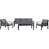 LONA table sofa and 2 chairs grey/ black