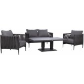 BRISTOL table, sofa and 2 chairs grey