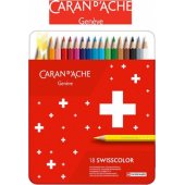 Caran d`Arche Kredki Swisscolor, metalowe pudełko, 18 szt.