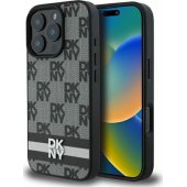 "Checkered Pattern Printed Stripes Case iPhone 16 Pro" Black