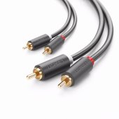 10517 AV104 2RCA kištukas į 2RCA kištuką Juodas