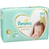Premium Care Nappies, Size 0, <3kg, 30pcs