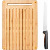 Fiskars cutting board with wooden knife