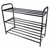 3-Tier Metal Shoe Rack Black