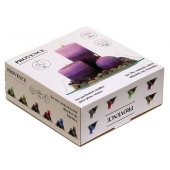 Candles Vanilla set 3pcs Ø6x6cm, Ø6.8x7.4cm, Ø6,8x14cm + plate
