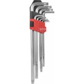 Yato L formos „Torx“ raktų komplektas, T10–T50, su anga, 9 vnt.