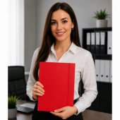 Cardboard Folder with Elastic Band, Lacquered, A4, 300 g/ m2, Red