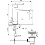 Ideal Standard CERAFINE O H120 izlietnes maisītājs ar pop-up
