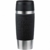Emsa TRAVEL MUG Classic termopuodelis (juoda/ nerūdijantysis plienas, 0,36 litro)
