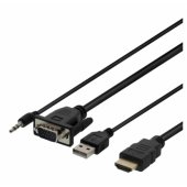 Cable VGA & Audio - HDMI USB powered 2m black