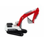 _6949274 Crawler Excavator White and Red Metal Bucket