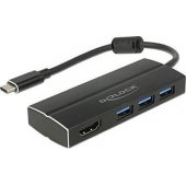 DeLOCK Adapter USB C 3.1 > 3x USB 3.0 A Hub + HDMI 4K