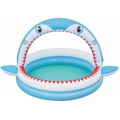 Sharktastic pripučiamas vaikų baseinas su purkštuvu 1.63 m