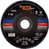 GERMAFLEX žiedlapinis šlifavimo diskas metalui 125 mm P80 Inox