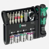 Wera Tool-Check Modular Imperial 1, juodų/ žalių antgalių rinkinys, 21 dalių, įsk.