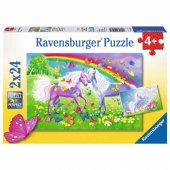 Dėlionė 2x24 Arkliai ir drugeliai