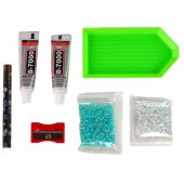DIY Diamond Reindeer DIY Crystals 3D Keyring Set Blue