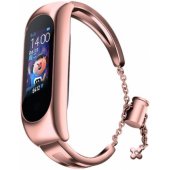 Metalinis dirželis Xiaomi Mi Band 3/ 4/ 5/ 6, rožinis