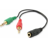 Jack 3.5mm to 2x Jack 3.5mm 0.2 m Black (147941)