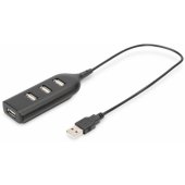 4 prievadų USB 2.0 šakotuvas, juodas