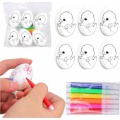 Easter Styrofoam Eggs For Painting Markers Chicken In Egg 6pcs