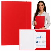 Cardboard Folder with Elastic Band, Lacquered, A4, 300 g/ m2, Red