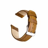 Universalus 20 mm natūralios odos laikrodžio dirželis (Samsung, Garmin ir kt.), smėlio spalvos