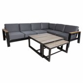 Set FELINO corner sofa, 2 tables, black