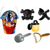 Pirate Sand Set, Bucket, Watering Can, Strainer, Set of 6 pieces.
