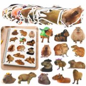 Capybara Paper Stickers Set Real Images 50 pcs.