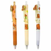 Kapibaros gelinis rašiklis, mėlynas rašalas, 0,5 mm, 14 cm, įvairių spalvų