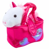 Plush Toy Unicorn in a Bag, White, 25cm