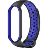 Design dirželis Xiaomi Mi Band 7/ 6/ 5, juodai mėlynas